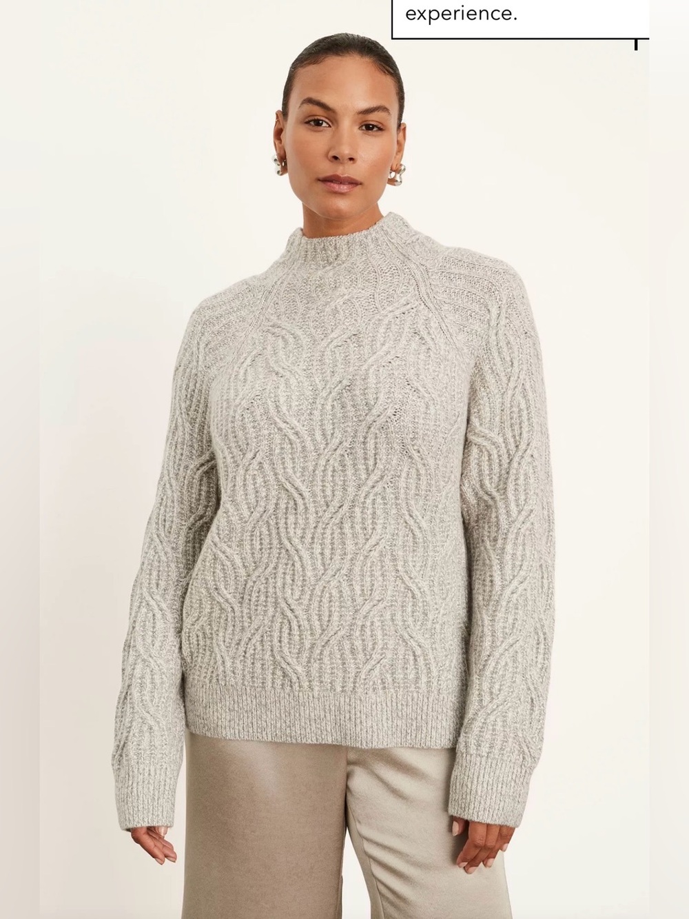 Vince Textured Cable Turtleneck Wool/Cashmere , Large